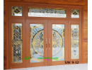 ประตูกระจกนิรภัย ไม้สักอบแห้ง SW 9-12